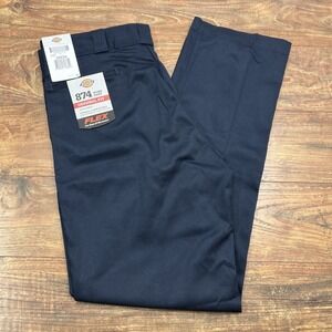 Dickies 874 Work Pants Men's‎ Size 38x34 Navy Blue Original Fit Flex NEW